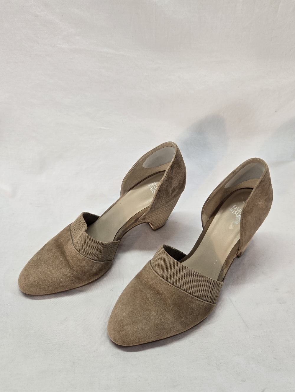 Eileen Fisher Hilly D'Orsay Women's Size 9 Beige Wedge Pumps Suede Heels Shoes